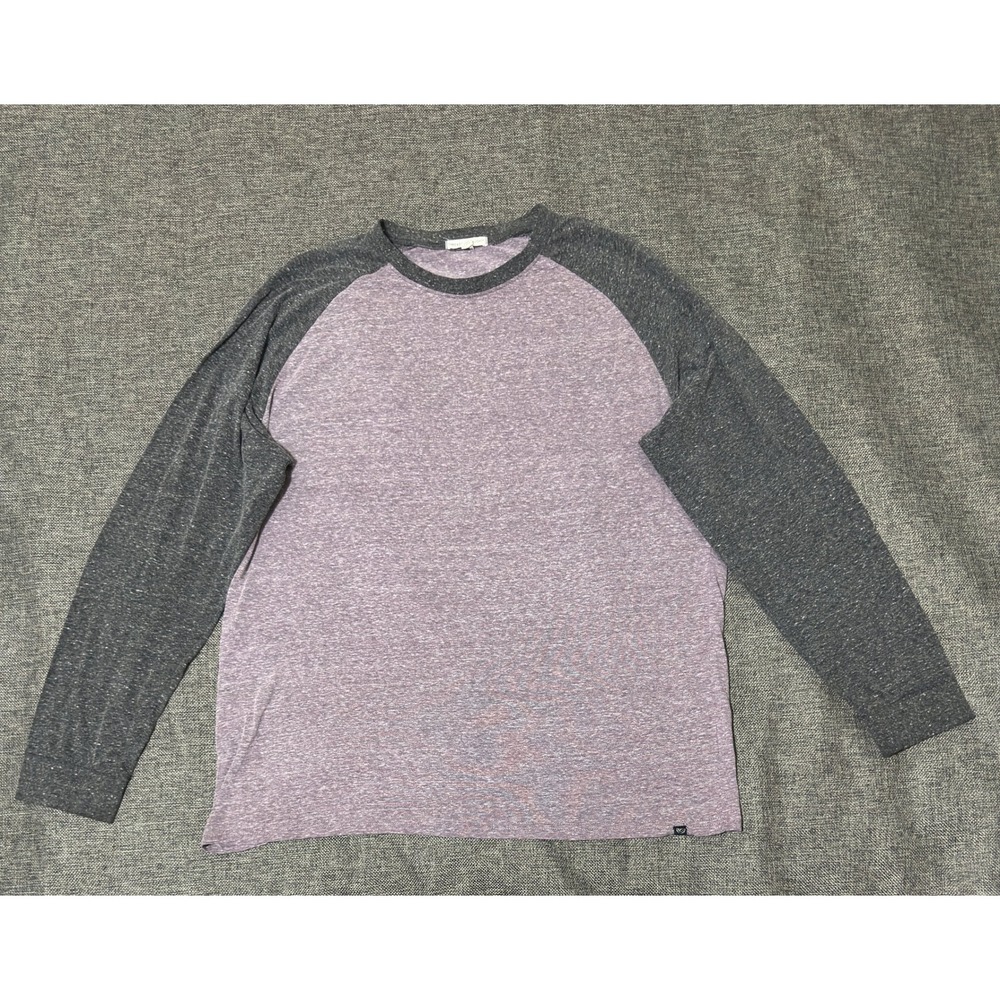 Threads 4 Thought Mens XL Long Sleeve Raglan Tee Purple Gray TM21969
